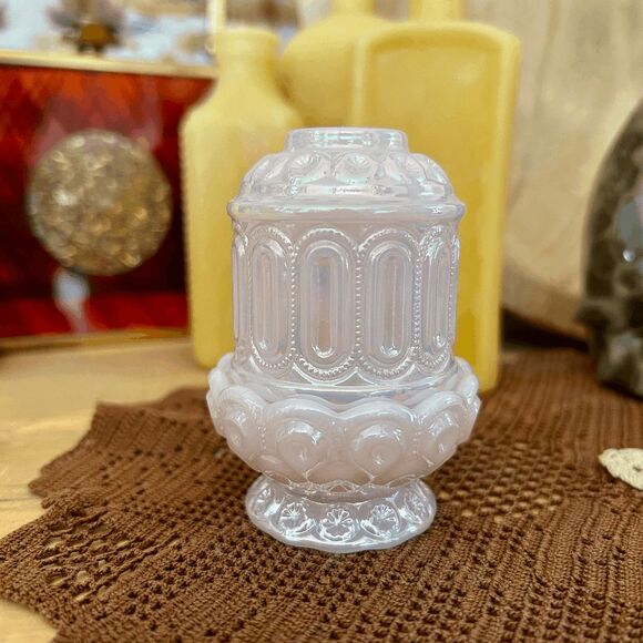 Mini L.E. Smith Mould Moon & Star Carnival Tuscan Pink Courting Fairy Lamps – We - Picture 1 of 5